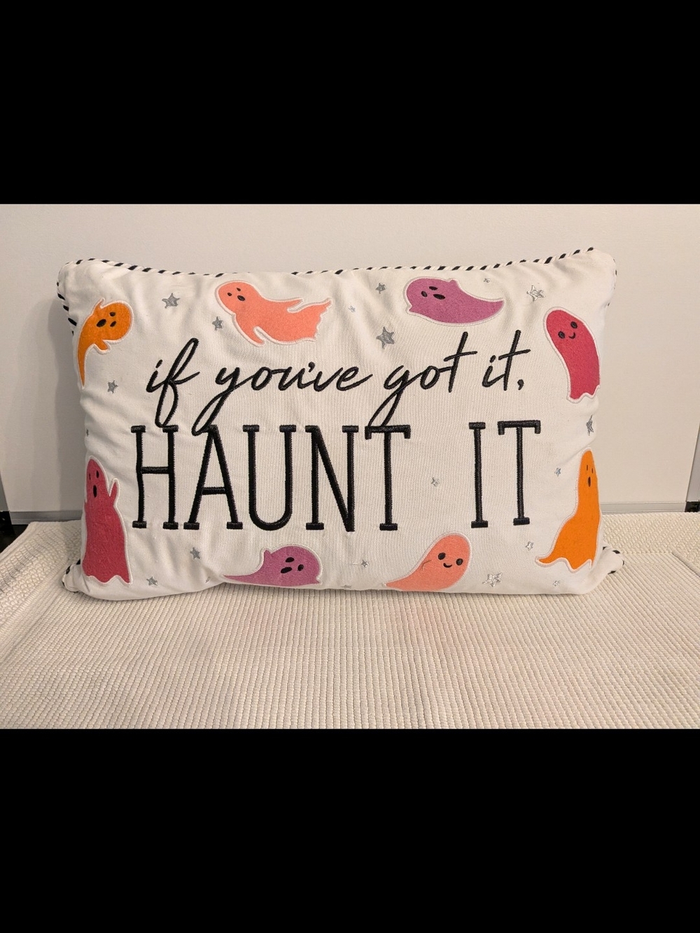 If You've Got It Haunt It Decorative Lumbar Pillow - White TJ MAXX